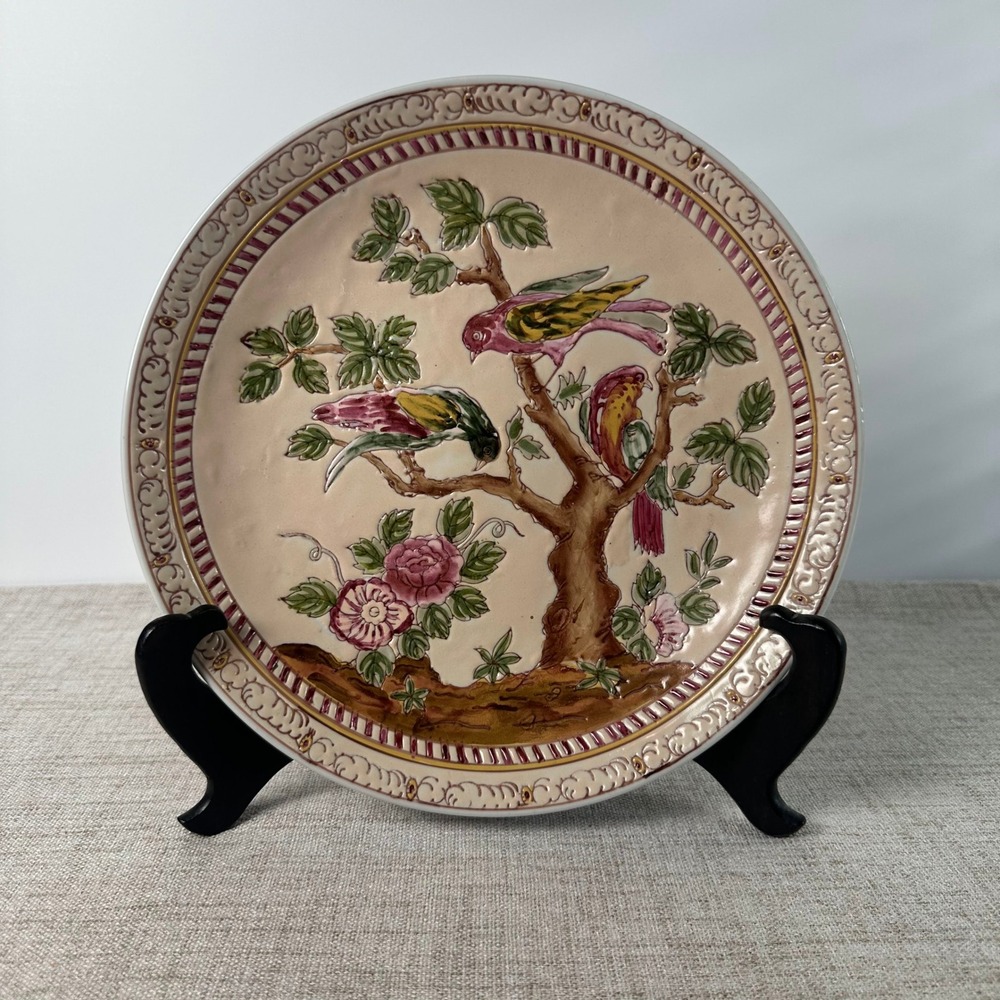 Vintage Andrea by Sadek Victoria Morland Tree of Life Bird Chinoiserie Plate - Picture 2 of 10